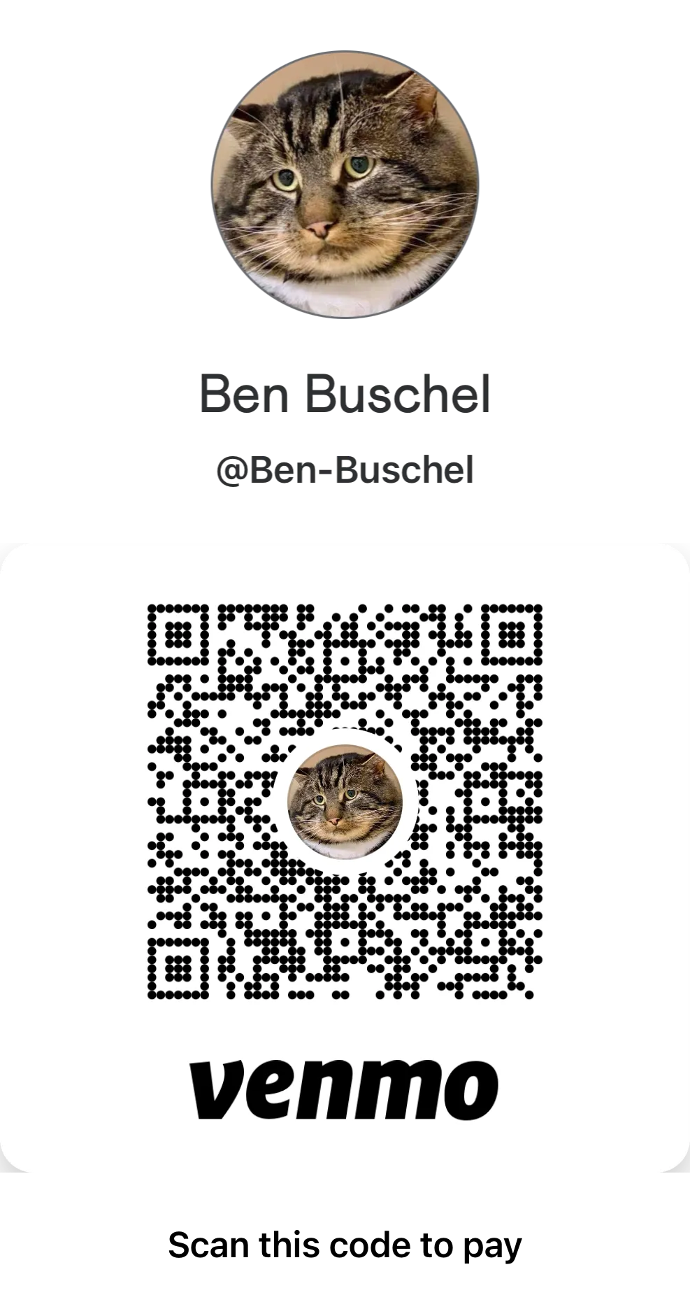 Ben's Venmo QR Code